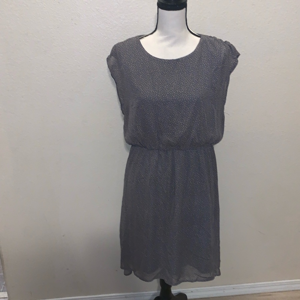 Maurices grey polka dot fit & flare midi dress
